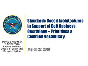Standards Based Architecture in Support of DoD Business