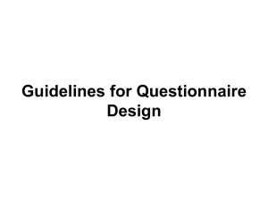Guidelines for Questionnaire Design Guidelines for QD
