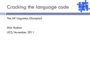 the UK Linguistics Olympiad