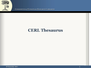 Contents of the CERL Thesaurus