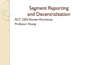 Chapter 12 RESPONSIBILITY ACCOUNTING, SEGMENT