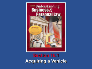 Understanding Business and Personal Law Acquiring a Vehicle