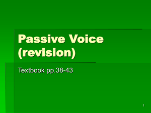 Passive Voice (revision)