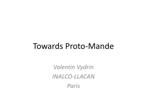 Vydrin, Valentin. Towards Proto-Mande