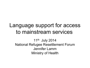 Language support for access to mainstream services