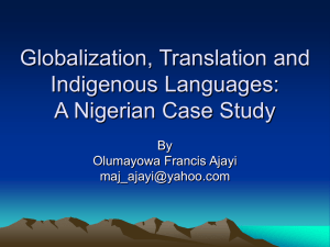 Globalization, Translation and Indigenous Languages: A