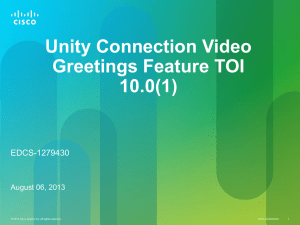 Power Point Slides - Cisco Unity Tools
