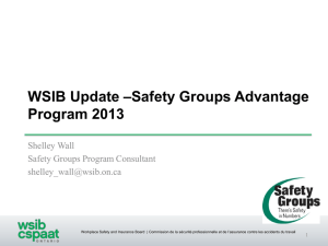 Safety Groups Advantage Program 2013