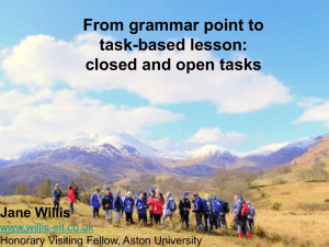 From Grammar Point to Task-based Lesson - Willis-ELT