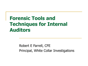Forensic Tools and Techniques for Internal Auditors