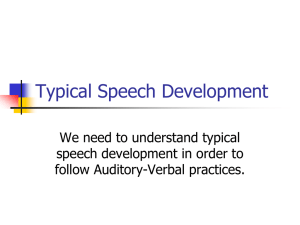 Typical Speech Development
