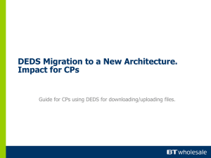 DEDS VDC MIGRATION Impact for CPs