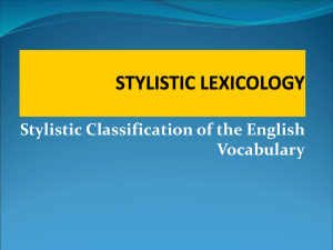 3. Stylistic Lexicology