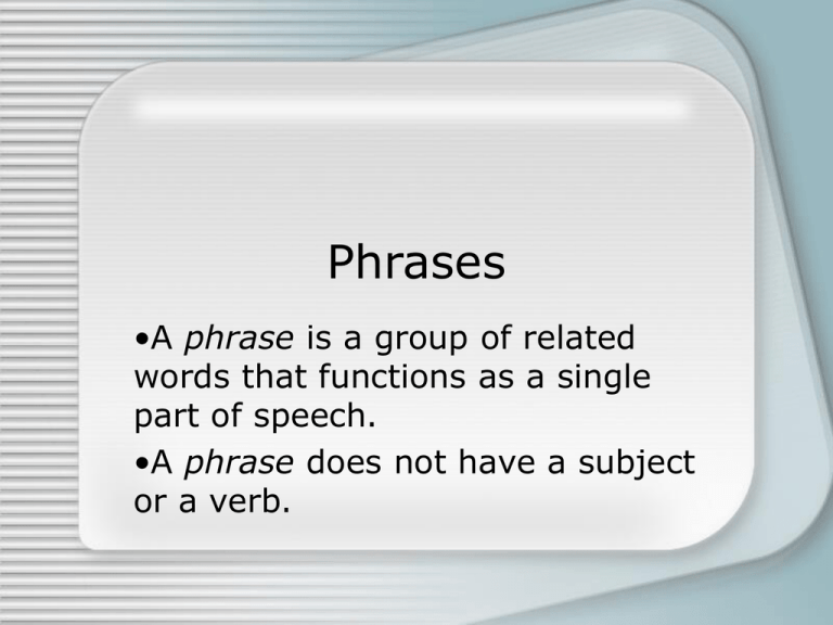 Prepositional Phrases