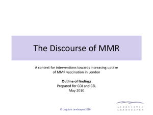 Discourse analysis of MMR May 10