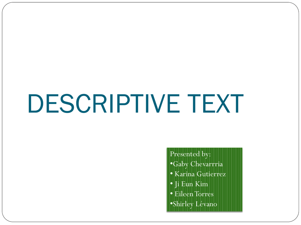 writing descriptive text