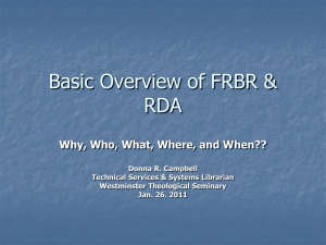 Basic Overview of FRBR & RDA