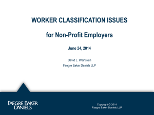 worker classification issues for non-profit employers