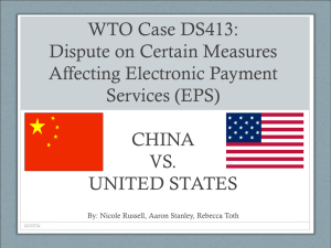 CHINA VS. UNITED STATES - International Trade Relations