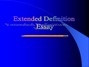 The Extended Definition Essay Presentation