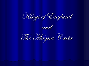 Kings of England and The Magna Carta