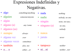 Expresiones Indefinidas y Negativas.