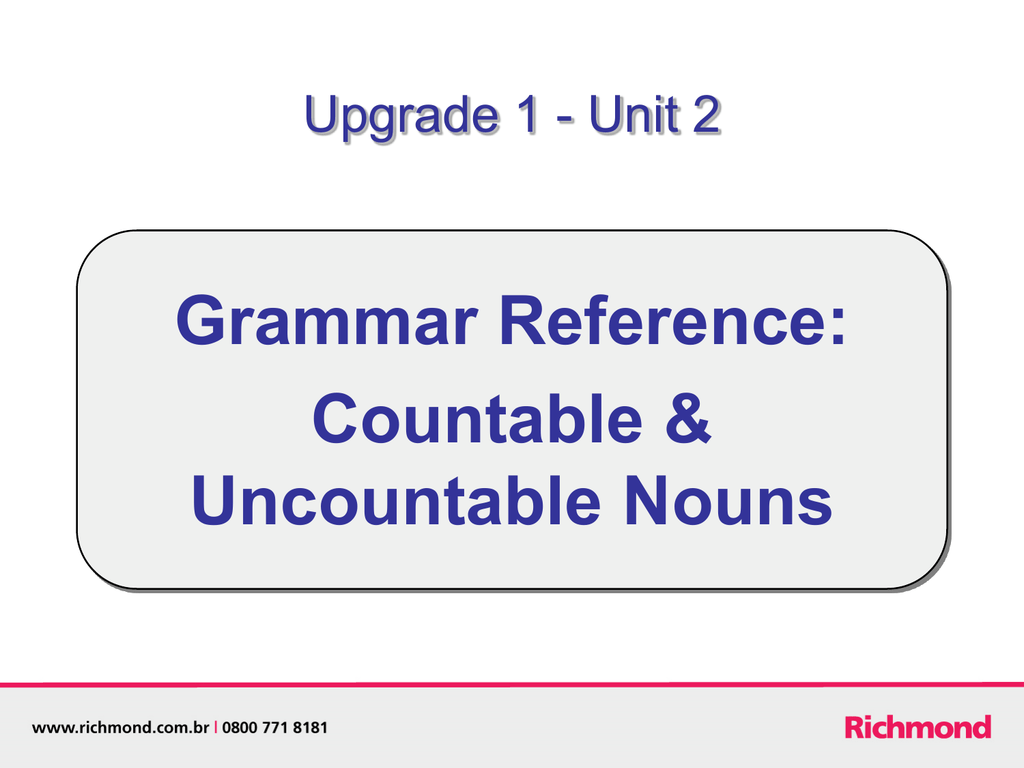 Countable And Uncountable Nouns English Gallery