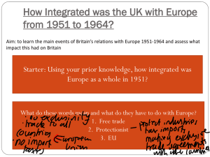 How Integrated was the UK with Europe from 1951