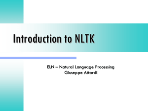 Getting started with Python/NLTK