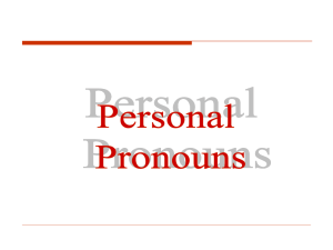 Personal pronouns.