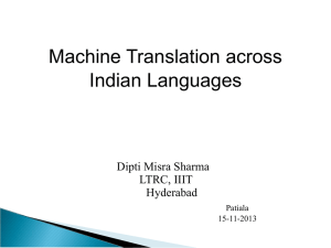 Machine Translations Across Indian Languages-I, II