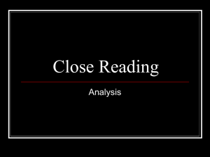 Close Reading Analysis (powerpoint)