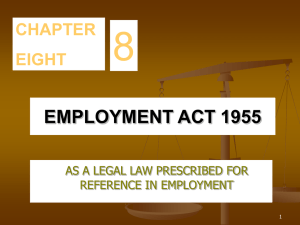 CHAPTER 8 EMPLOYMENT ACT 1955