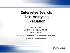 Enterprise Search / Text Analytics Evaluation