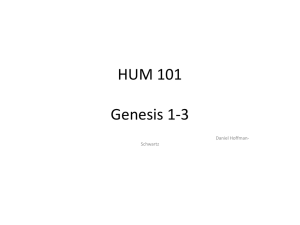 HUM 101 Genesis 1-3