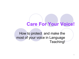 Care For Your Voice!