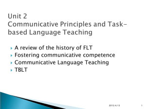Unit 2 Communicative Principles and TBLT