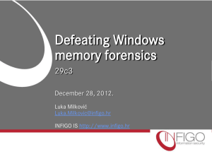 Defeating Windows memory forensics