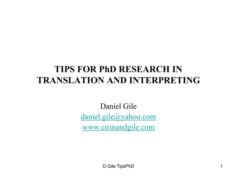 phd thesis on translation studies