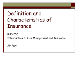 Definition and Characteristics of Insurance
