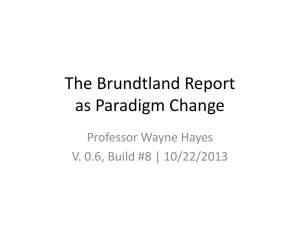 presentation on Brundtland as a paradigm shift away