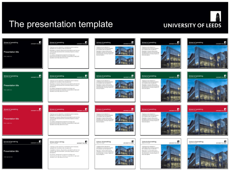 leeds university presentation template