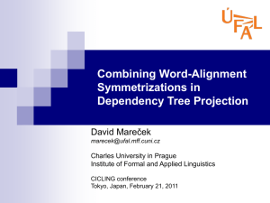 Word alignment - Institute of Formal and Applied Linguistics
