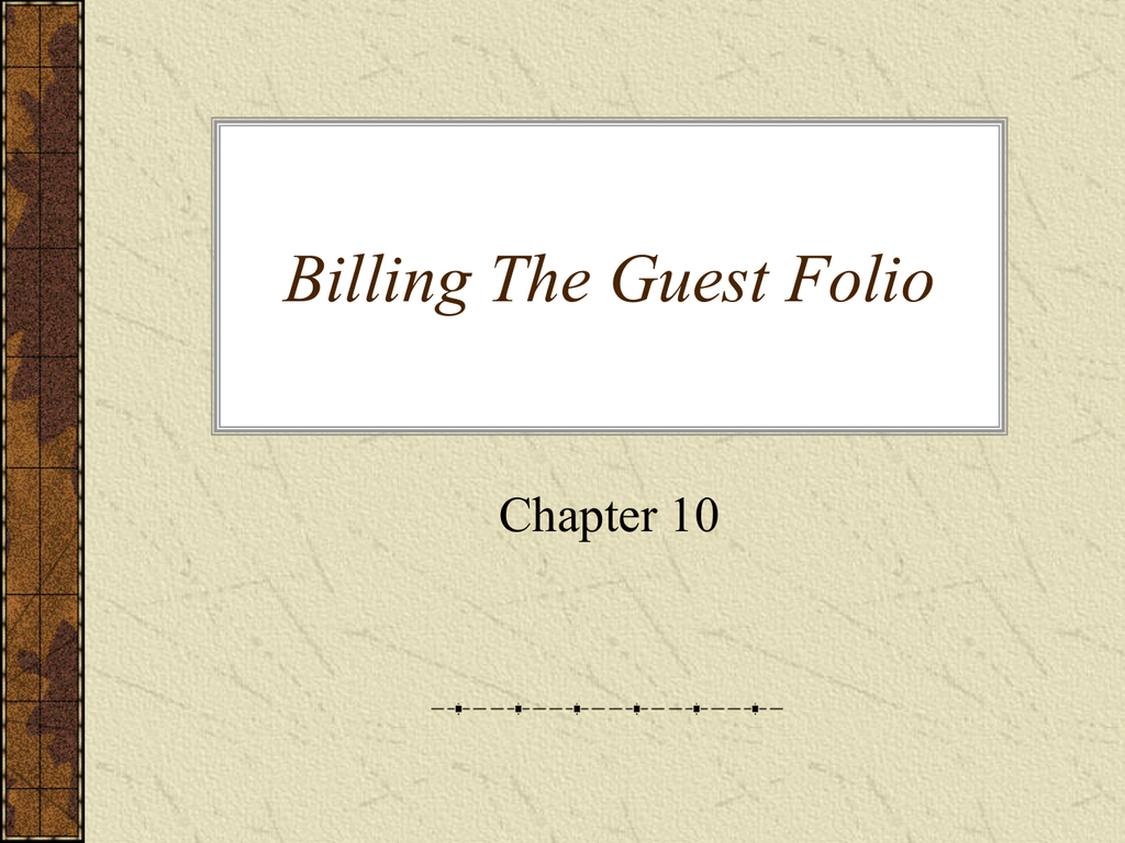 types of guest folio