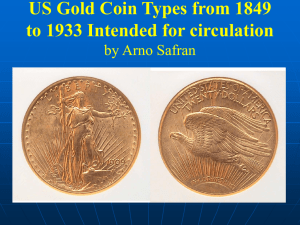 US Gold Coin Types from 1849 intended for Circulation