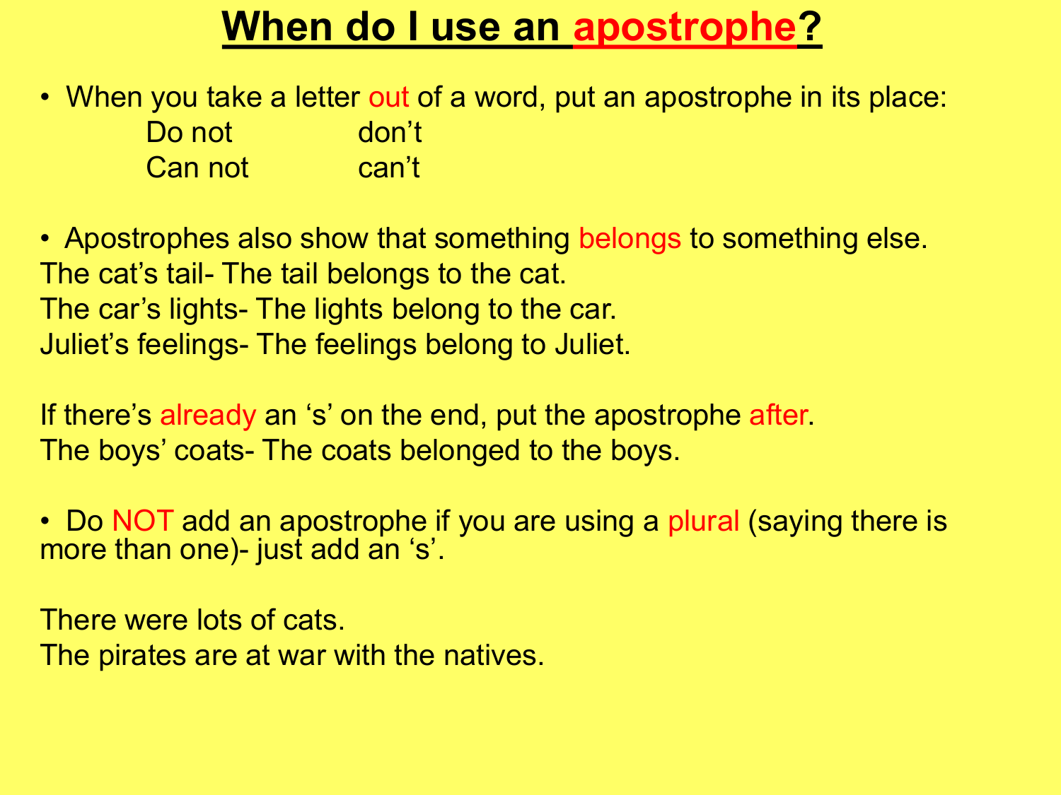 When do I use an apostrophe?