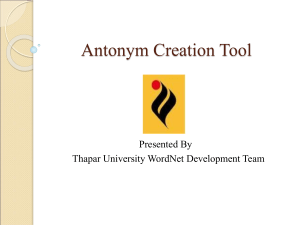 antonymy tool ppt - cfilt