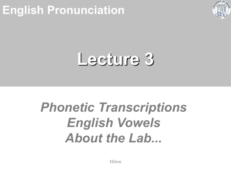 English Pronunciation