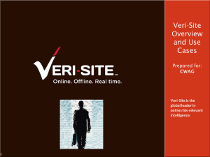Veri-Site Overview and Use Cases