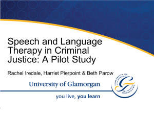 Speech & Language Therapy in Criminal Justice